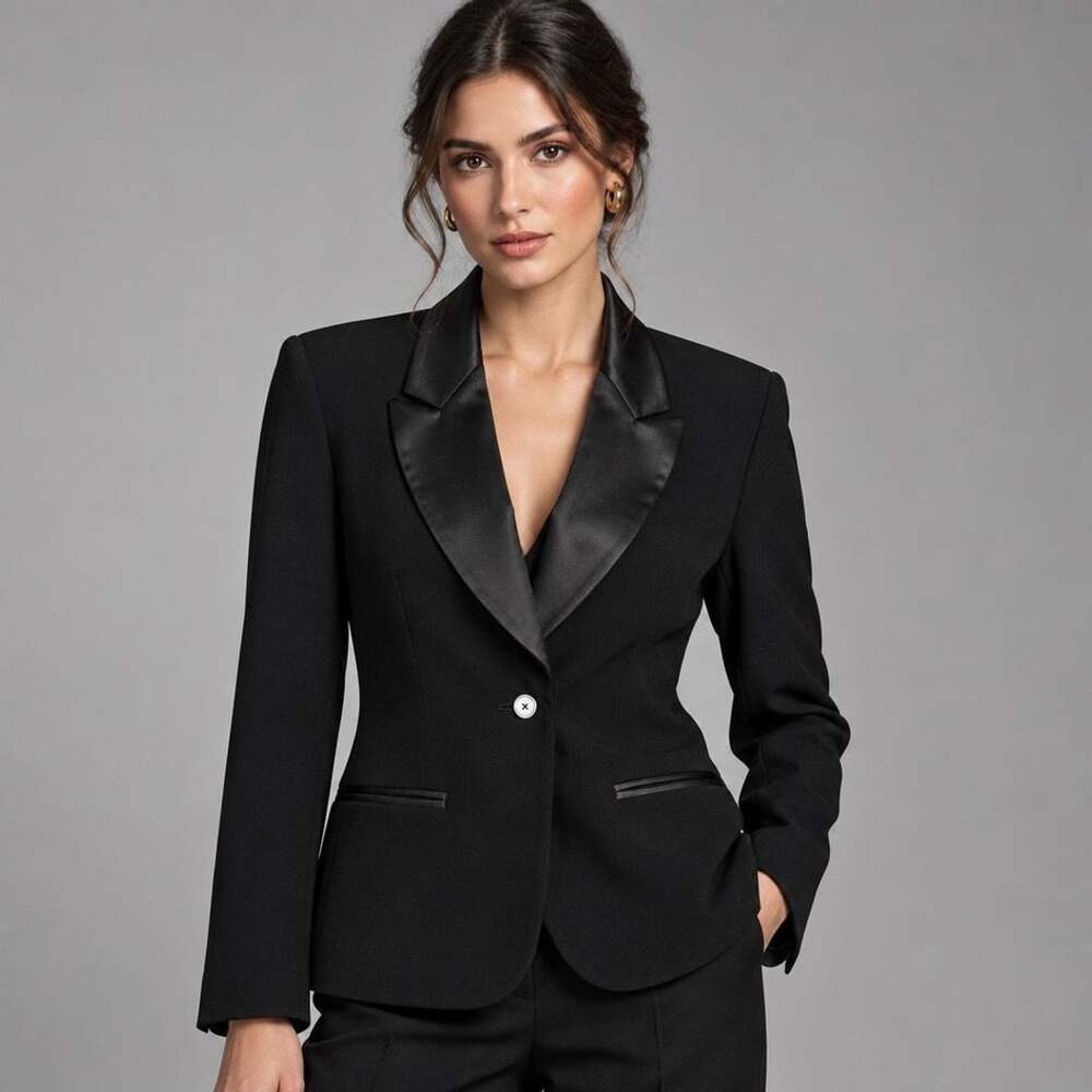 Night Studio New York Tuxedo Blazer Size 22 Black Satin Lapel